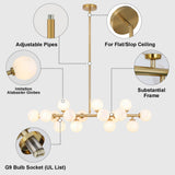 Structure diagram adjustable rod sloped ceiling G9 socket alabaster pendant light details