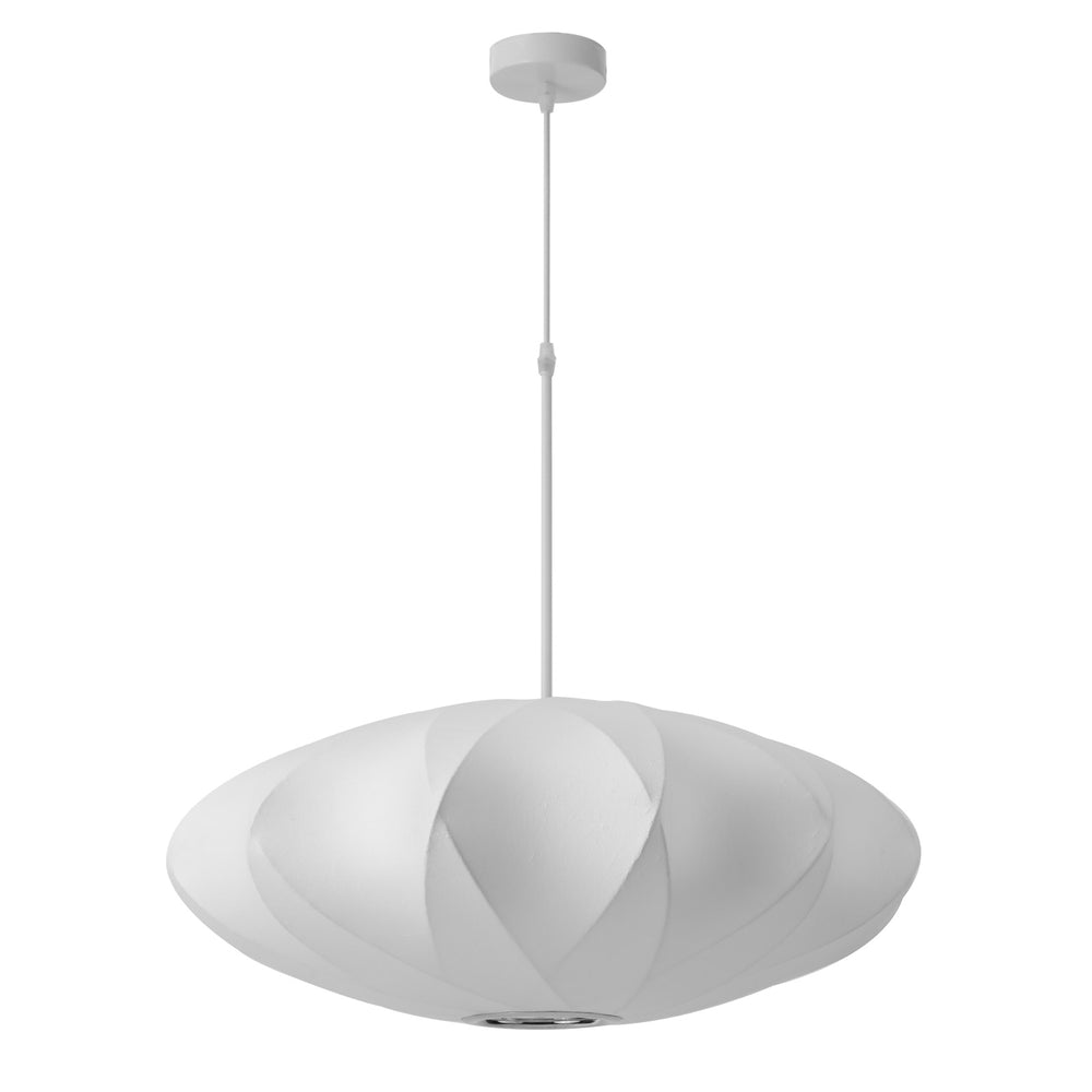 White imitation silk UFO-shaped pendant light