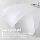 Handmade upgraded silk lampshade detail