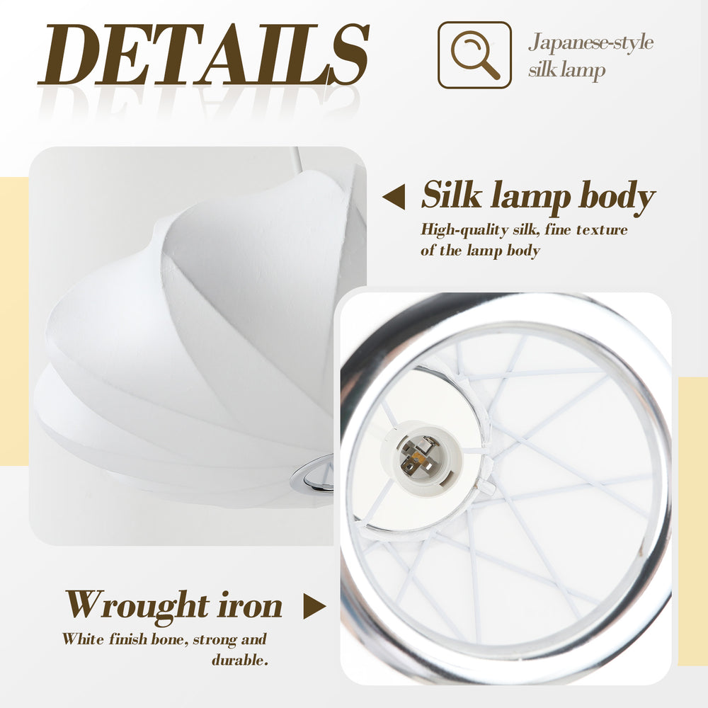 Silk lamp body & wrought iron frame detail