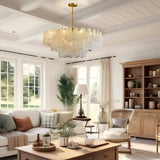 Coastal Cloud Glass Tier Chandelier 16.5in