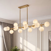 Alabaster Dining room chandelier linear pendant light for kitchen island