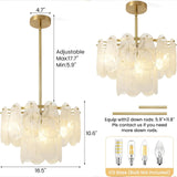 Coastal Cloud Glass Tier Chandelier 16.5in