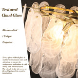 Gold Crystal Chandelier Rectangular Pendant Lighting 8-Light Crystal Chandeliers for Kitchen Island Cloud Glass 2-Tier Light Fixture