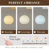 3 color temperature display of silk globe pendant light 3000K 4500K 6000K warm neutral white light