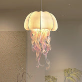 Gradient silk jellyfish chandelier close-up