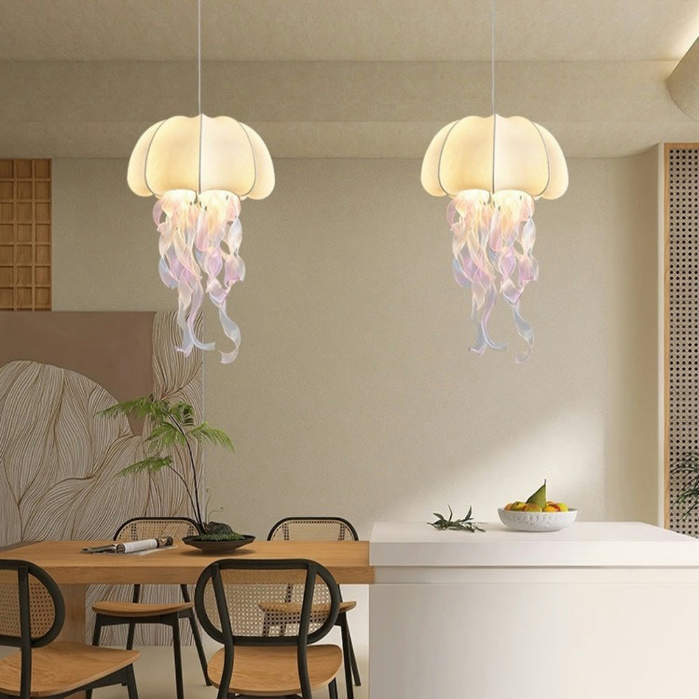2-pack gradient silk jellyfish pendant lights