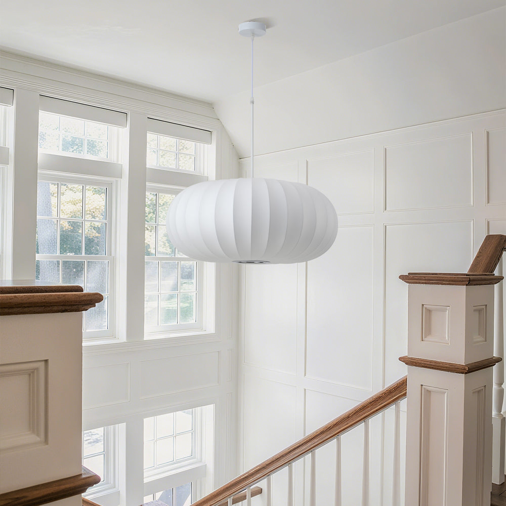 Wabi Sabi oval pendant light in stairwell
