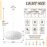 Oval silk pendant light size & specs