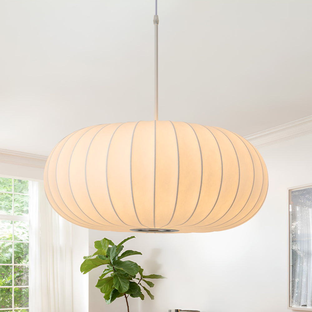 Minimalist oval pendant light close-up