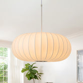 Minimalist oval pendant light close-up