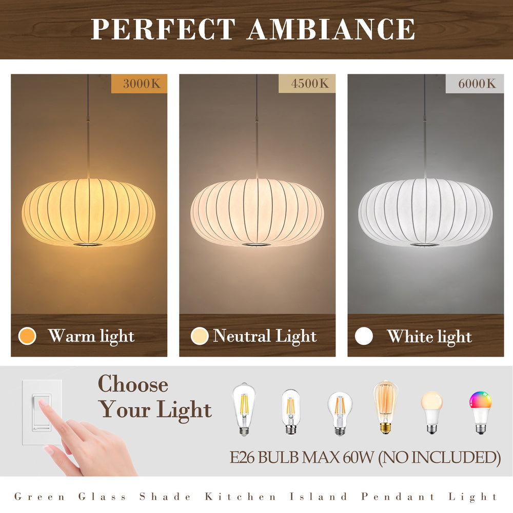 3-color temperature adjustable oval pendant light
