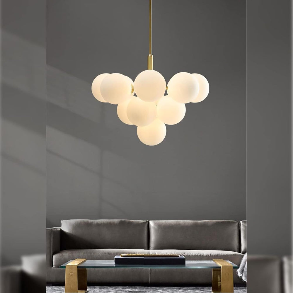 Modern bubble chandelier in living room