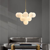 Modern bubble chandelier in living room
