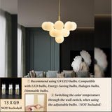 Gold bubble chandelier with G9 bulb info