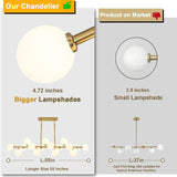 Mid Century Modern Chandelier 16-Light Globe Glass Shade