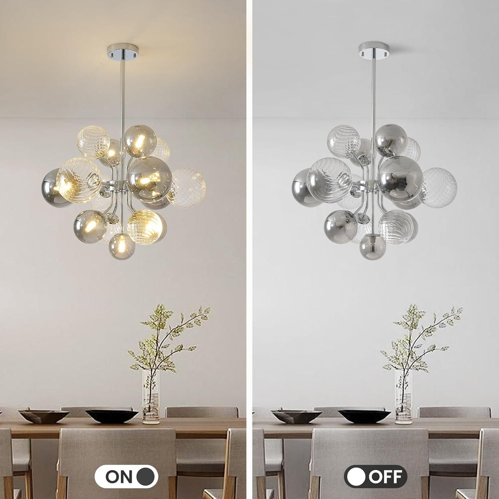 Glass bubble chandelier on/off demo