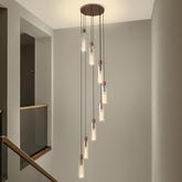 8-light glass pendant light in entryway