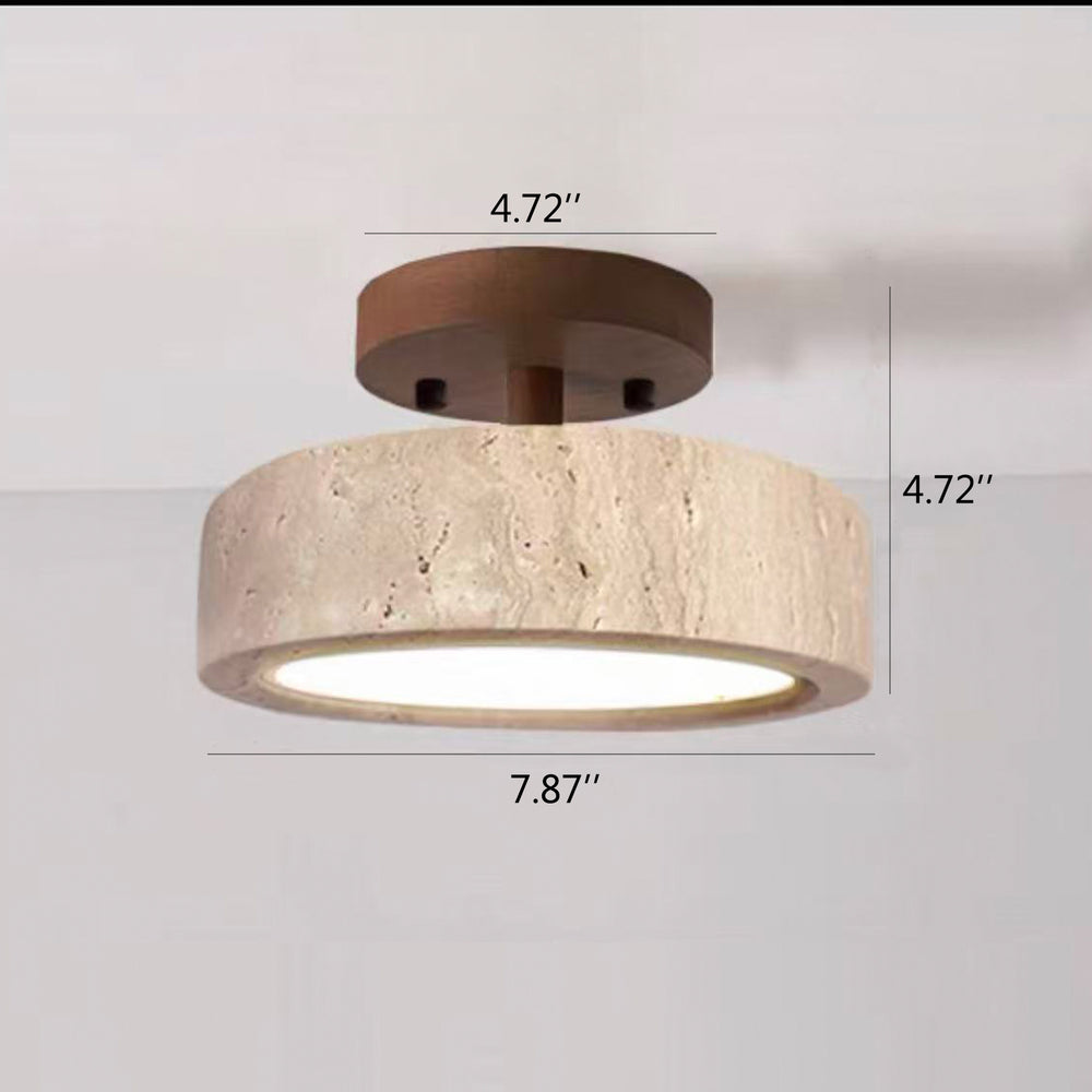 Walnut wood travertine ceiling light dimensions diagram