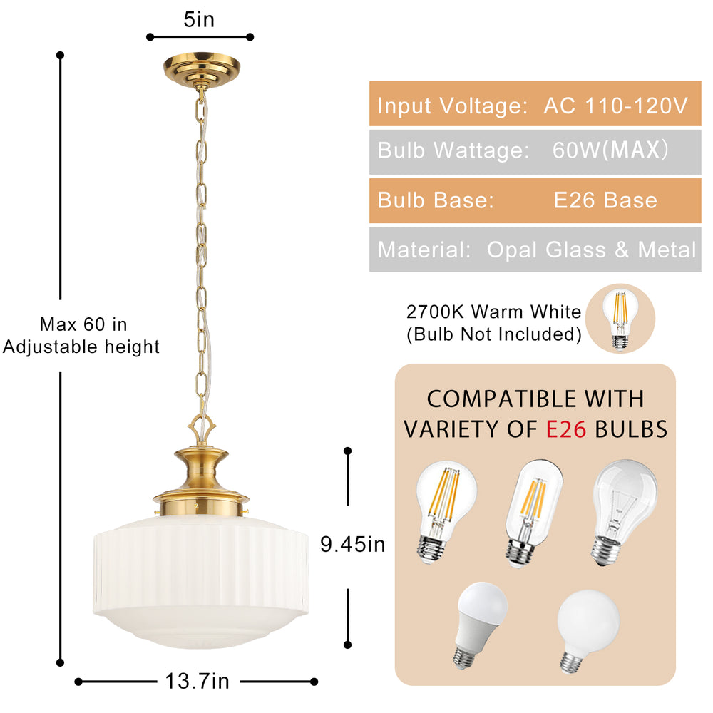 Farmhouse glass chandelier size & specs