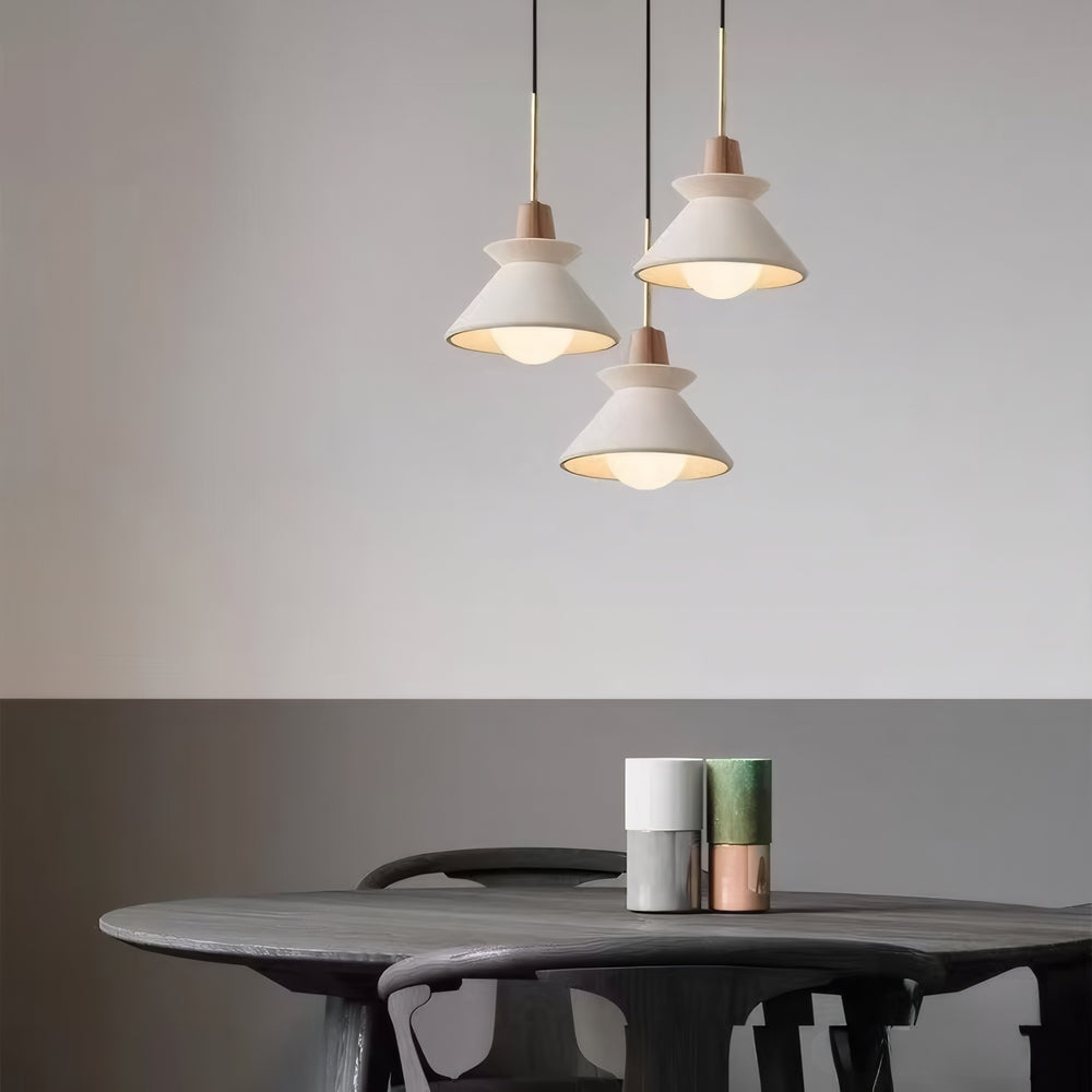 3-pack concrete pendant lights for dining room, modern minimalist decor