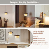 Small Wabi Sabi pendant light in bedroom, hallway, kitchen island and reading nook, compact size with warm ambient glow