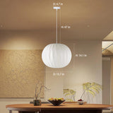Modern white silk lantern chandelier size