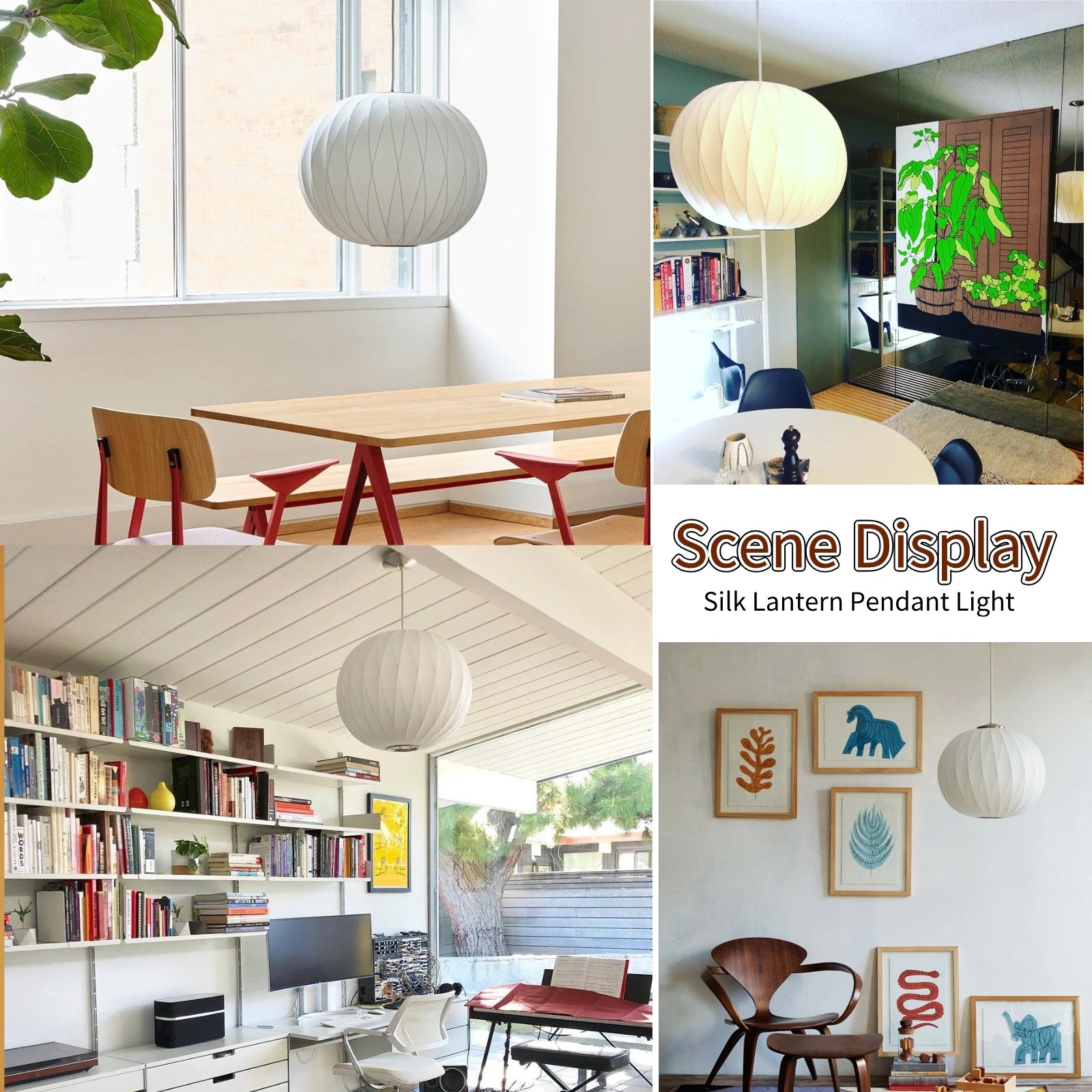 White wabi sabi pendant light scene display