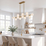 Alabaster Dining room chandelier linear pendant light for kitchen island mid century modern light fixture 