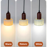 Natural stone pendant light: Warm/Nature/White light options.