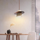 Walnut brown travertine pendant light in minimalist kitchen